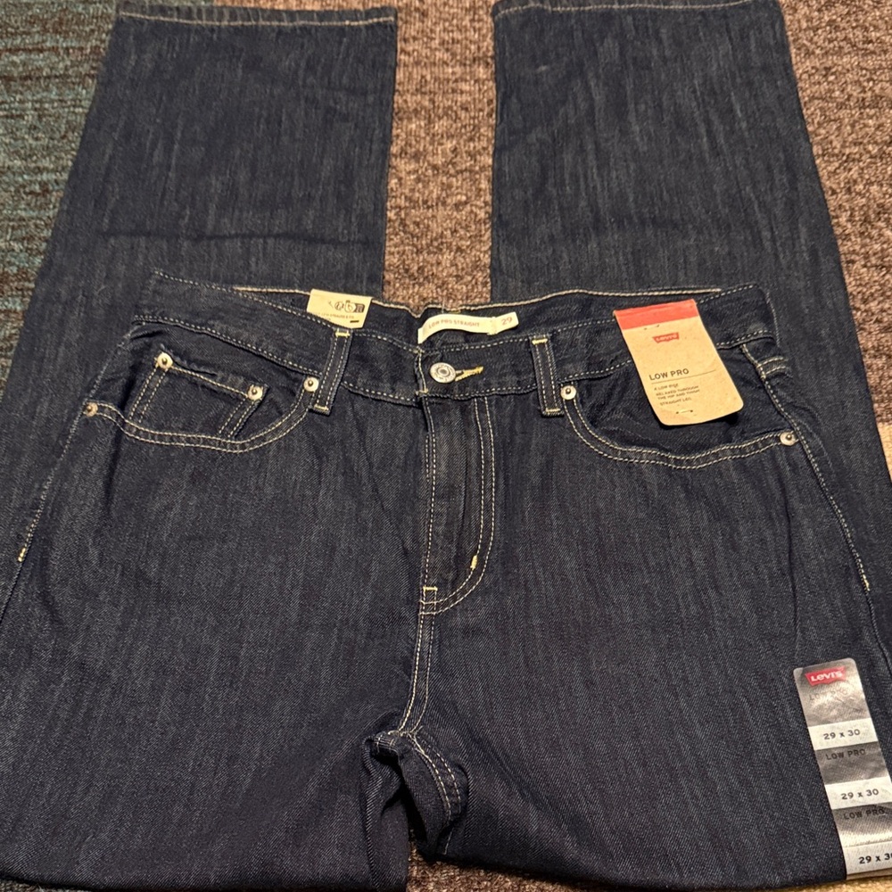 Levi's Men's Deep Indigo Relaxed Jeans Low Pro Straight 29x30